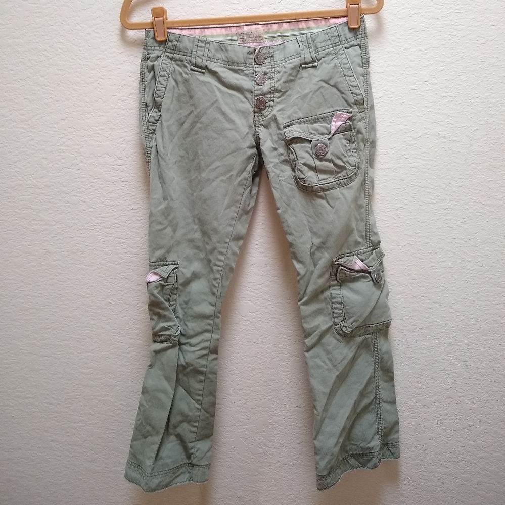 Y2K AE Button Fly Cargo Boot Cut Low Rise Pants